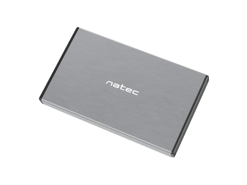 Externí box pro HDD 2,5" USB 3.0 Natec Rhino Go, šedý, hliníkové tělo