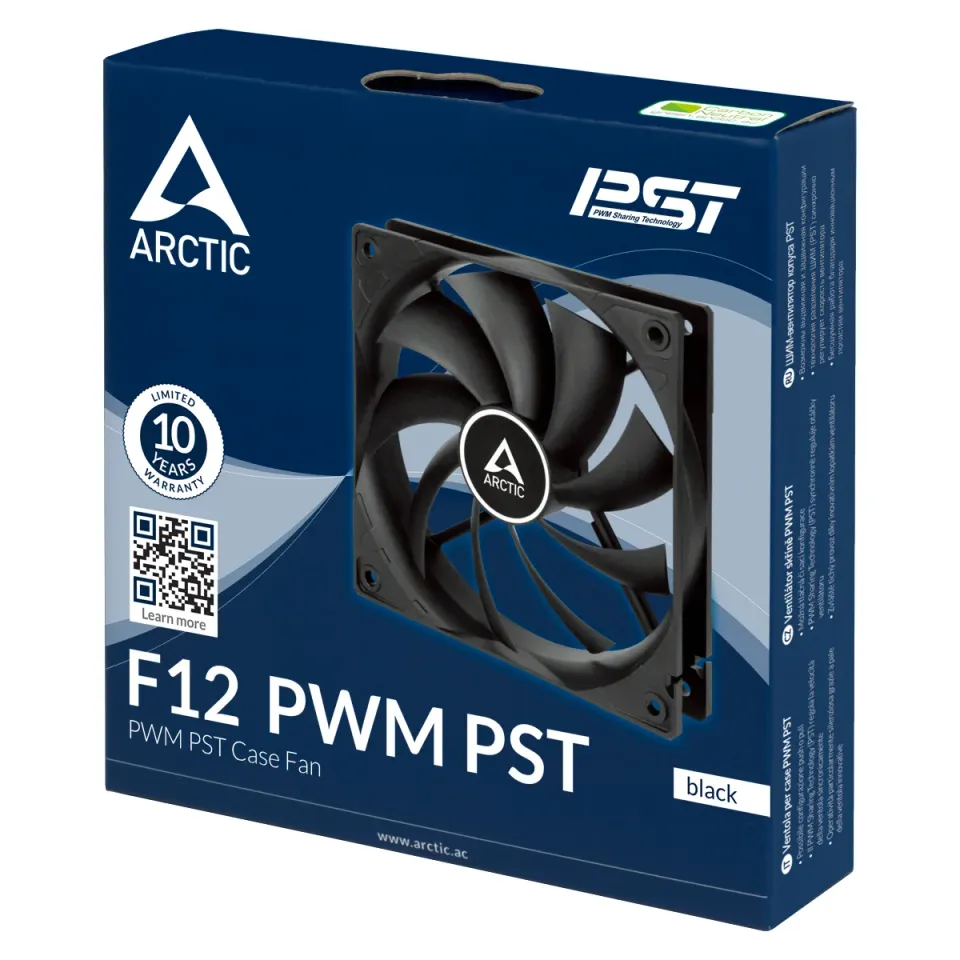 ARCTIC F12 PWM PST, 120mm, 4pin, PWM, černá
