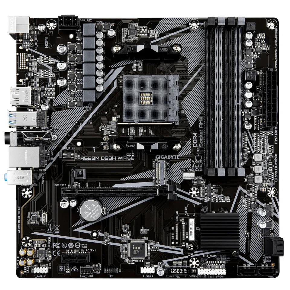 GIGABYTE MB Sc AM4 A520M DS3H WF6E, AMD A520, 4xDDR4, WiFi, 1xDP, 1xHDMI, mATX