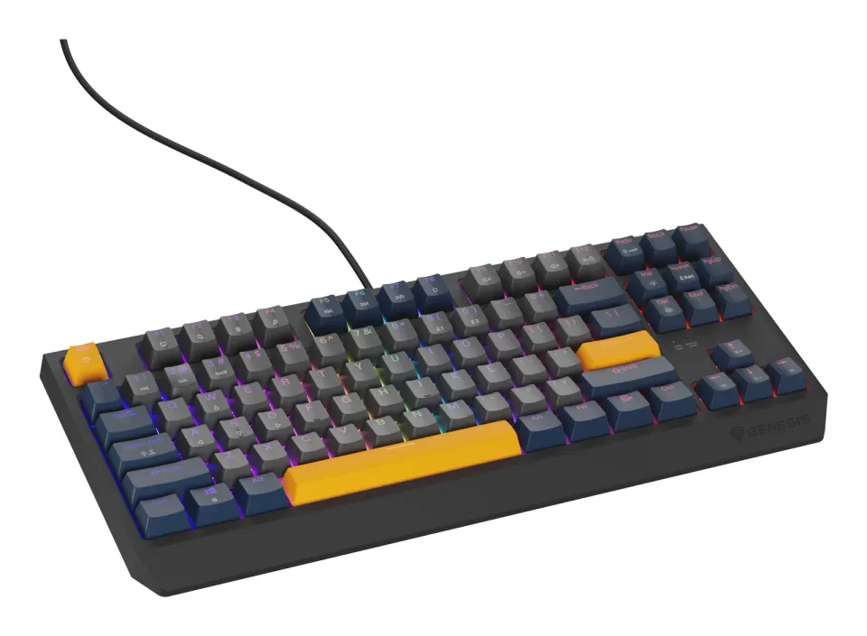 GENESIS herní klávesnice THOR 230/TKL/RGB/Outemu Panda/Drátová USB/US layout/Naval Blue Negative