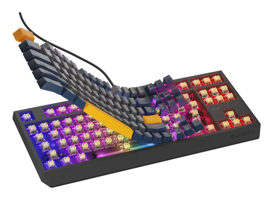 GENESIS herní klávesnice THOR 230/TKL/RGB/Outemu Panda/Drátová USB/US layout/Naval Blue Negative