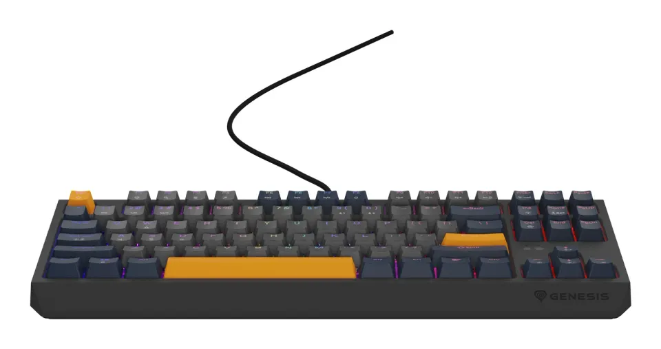 GENESIS herní klávesnice THOR 230/TKL/RGB/Outemu Panda/Drátová USB/US layout/Naval Blue Negative
