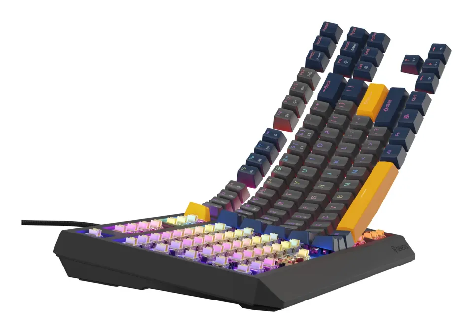 GENESIS herní klávesnice THOR 230/TKL/RGB/Outemu Panda/Drátová USB/US layout/Naval Blue Negative