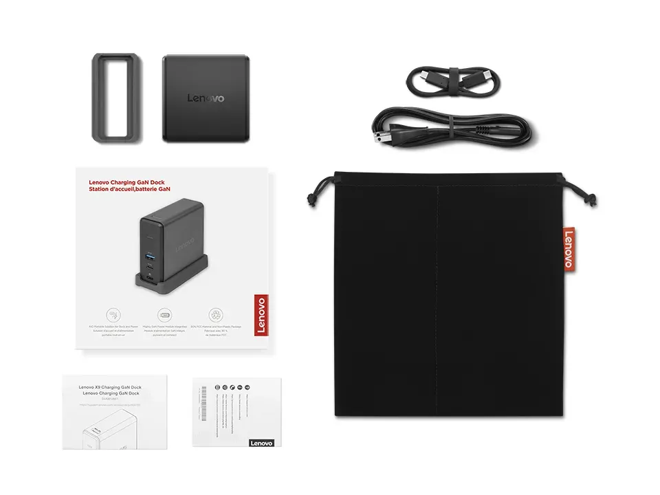 Lenovo Charging GaN Dock = přenosná USB-C dockovací stanice s výkonem do 60W