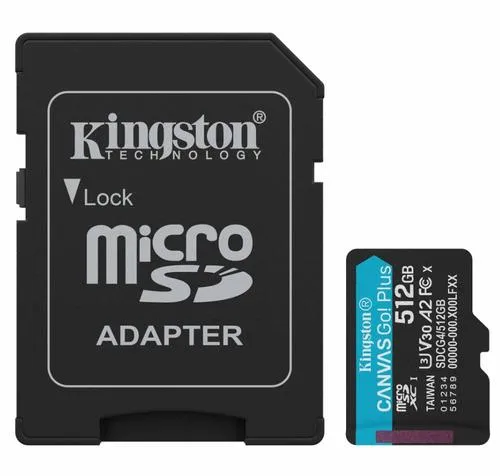 KINGSTON micro SD card SDXC 512GB Canvas Go! Plus + SD adaptér