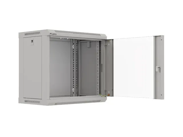 LANBERG 19" RACKOVÁ SKŘÍŇ PRO MONTÁŽ NA STĚNU 9U/540X350 (FLAT PACK) S PROSKLENÝMI DVEŘMI ŠEDÁ