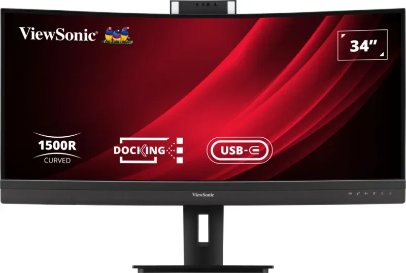 ViewSonic VG3457CV 34" 21:9,3440 x 1440,SuperClear®VA,zakřivený,2 HDMI,DP,100W USB-C,RJ45,USB,speakers,výš. nast.,webcam