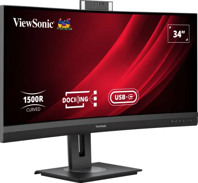 ViewSonic VG3457CV 34" 21:9,3440 x 1440,SuperClear®VA,zakřivený,2 HDMI,DP,100W USB-C,RJ45,USB,speakers,výš. nast.,webcam