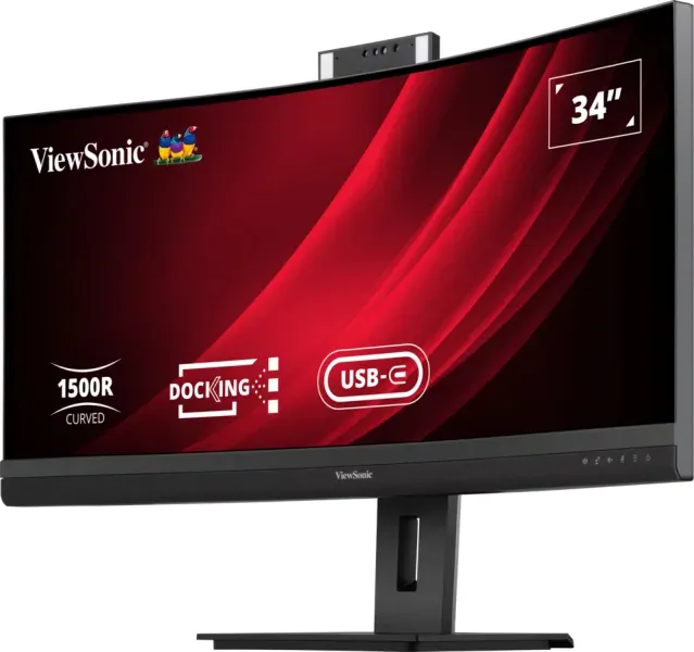 ViewSonic VG3457CV 34" 21:9,3440 x 1440,SuperClear®VA,zakřivený,2 HDMI,DP,100W USB-C,RJ45,USB,speakers,výš. nast.,webcam