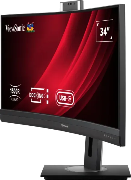 ViewSonic VG3457CV 34" 21:9,3440 x 1440,SuperClear®VA,zakřivený,2 HDMI,DP,100W USB-C,RJ45,USB,speakers,výš. nast.,webcam