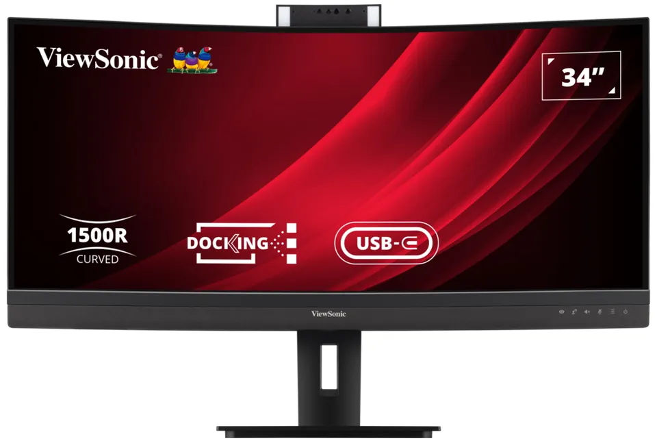 ViewSonic VG3457CV 34" 21:9,3440 x 1440,SuperClear®VA,zakřivený,2 HDMI,DP,100W USB-C,RJ45,USB,speakers,výš. nast.,webcam