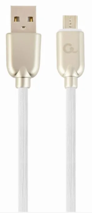 GEMBIRD CC-USB2R-AMmBM-2M-W Premium gumový Micro-USB nabíjecí a datový kabel 2m