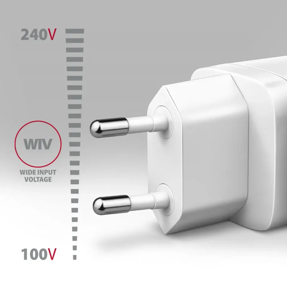 AXAGON ACU-DPQ65W, GaN nabíječka do sítě 65W, 3x port (USB-A + dual USB-C), PD3.