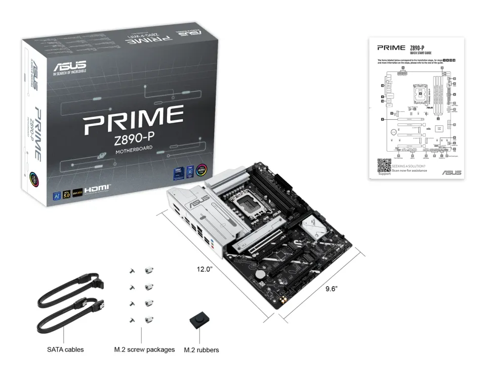 ASUS MB Sc LGA1851 PRIME Z890-P, Intel Z890, 4xDDR5, 1xDP, 1xHDMI, 1xUSB4, ATX