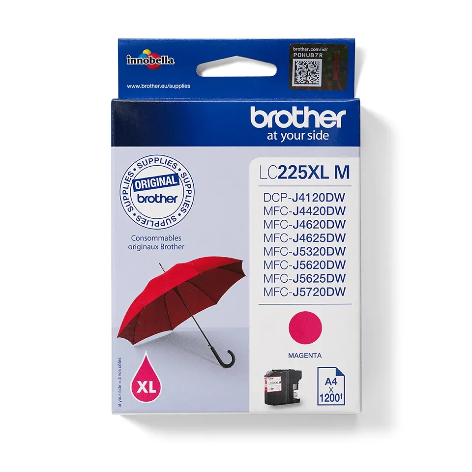 Brother LC-225XLM (inkoust magenta, 1 200 str.@ 5% draft)