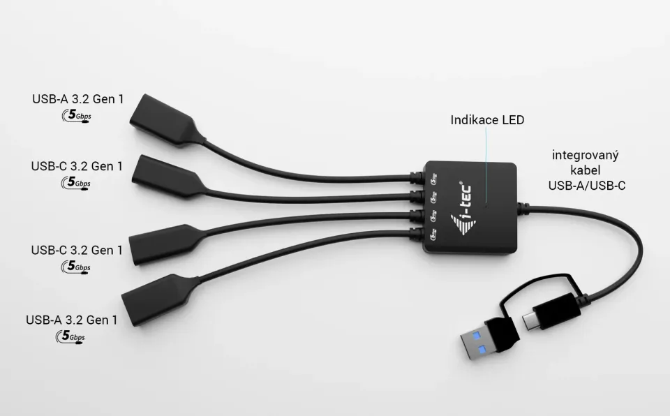 i-tec USB-C/USB-A Cable HUB 4 port (2x USB-C, 2x USB-A)