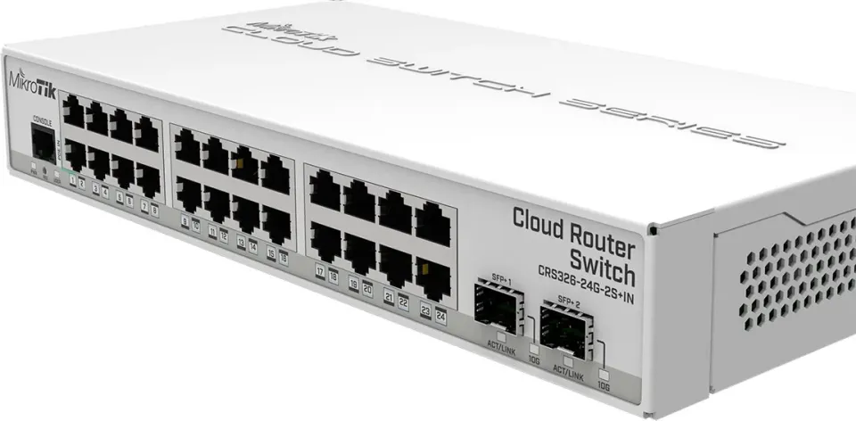 MikroTik Cloud Router Switch CRS326-24G-2S+IN, 800MHz CPU, 512MB RAM, 24xLAN, 2x SFP+, vč. L5 licence