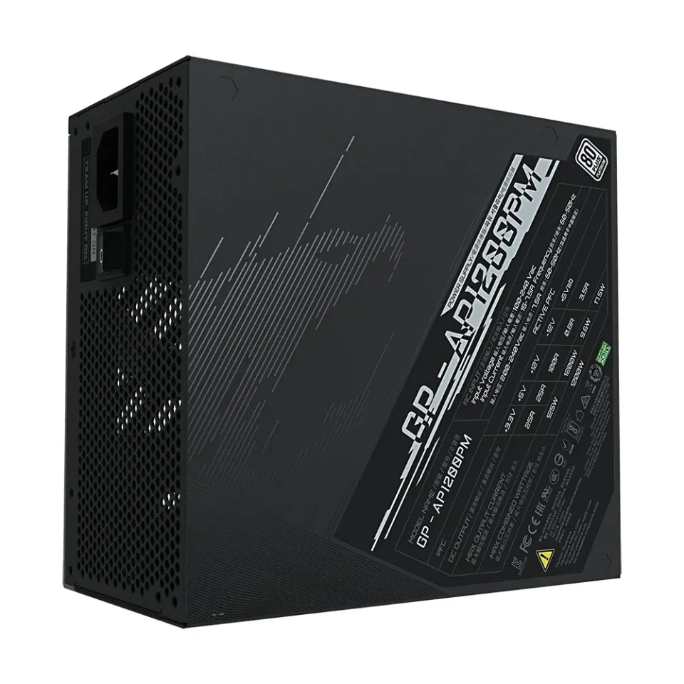 GIGABYTE zdroj GP-AP1200PM, 1200W, 80plus platinum, modular, 140 mm fan