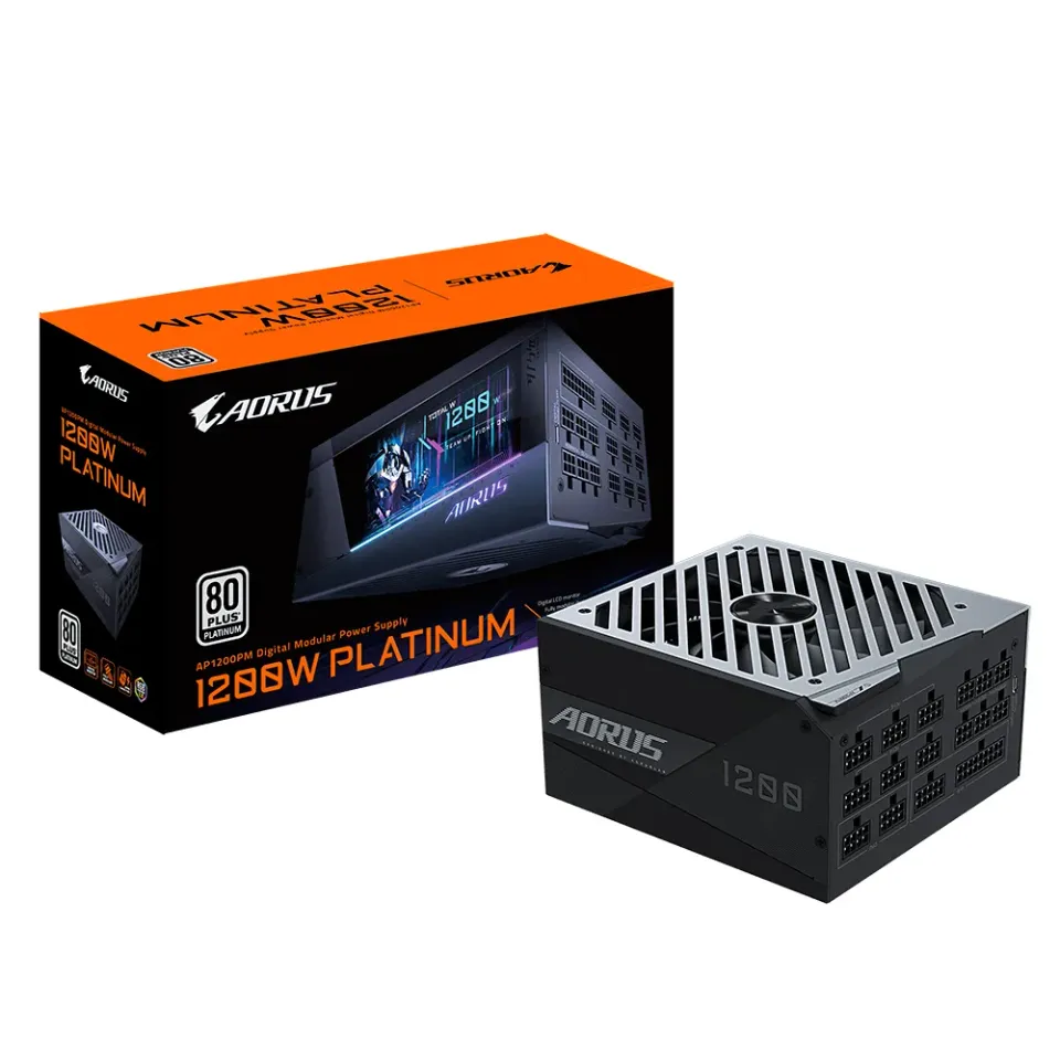 GIGABYTE zdroj GP-AP1200PM, 1200W, 80plus platinum, modular, 140 mm fan