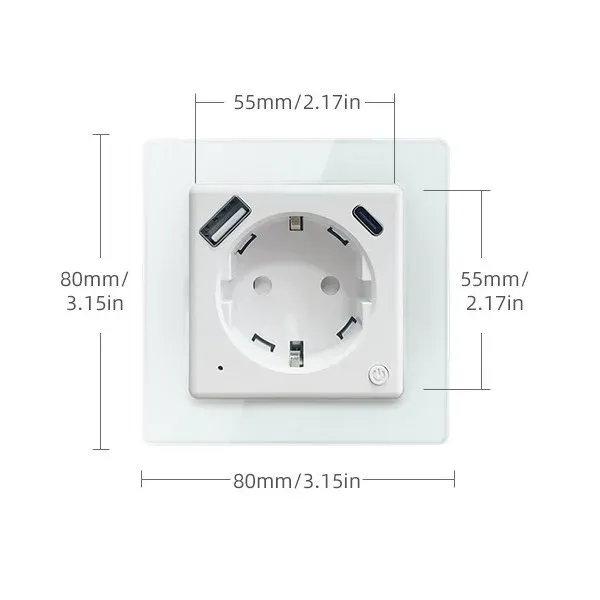 IMMAX NEO SMART chytrá vnitřní zásuvka Nexa bez kolíku (typ F)/ 16A/ 1x USB/ 1x USB-C/ PD 20W/ Wi-Fi/ LIDL/ TUYA