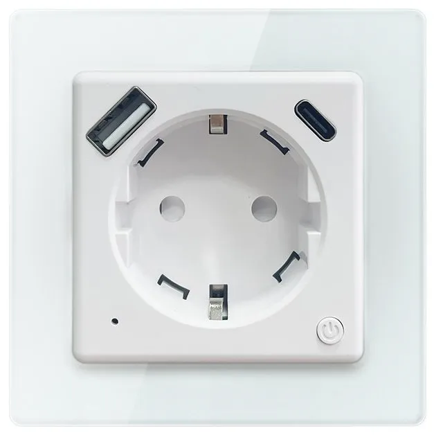 IMMAX NEO SMART chytrá vnitřní zásuvka Nexa bez kolíku (typ F)/ 16A/ 1x USB/ 1x USB-C/ PD 20W/ Wi-Fi/ LIDL/ TUYA