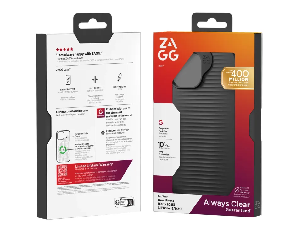 ZAGG kryt Luxe Apple 17e/16e/15/14/13 Černý