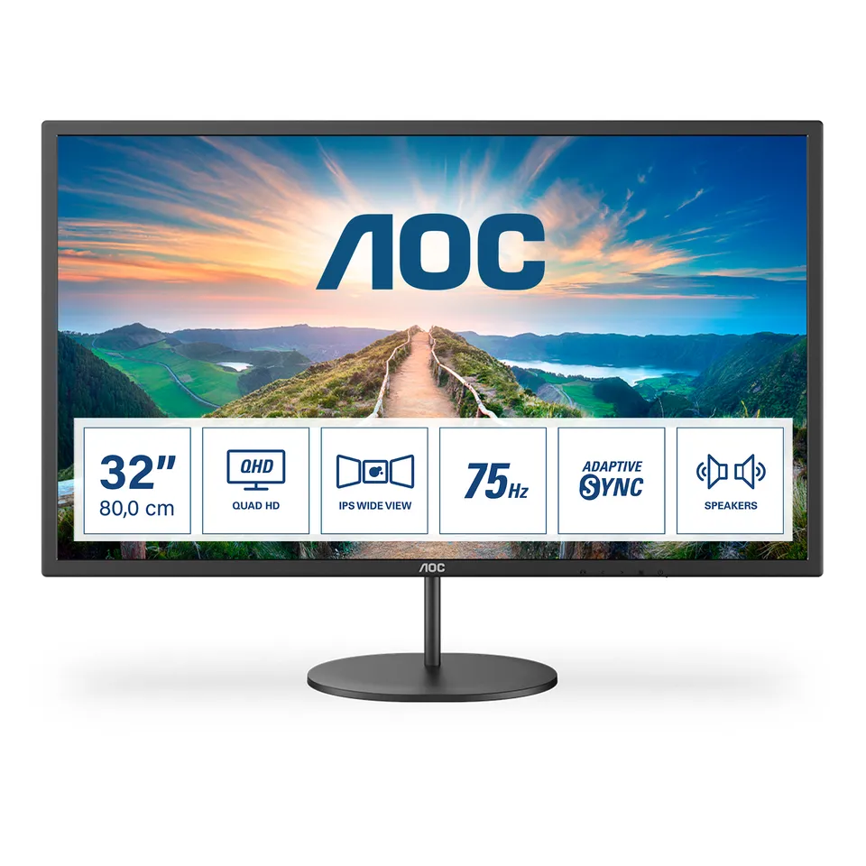AOC LCD Q32V4 31,5" IPS/2560x1440@75Hz/4ms/250cd/HDMI/DP/Repro/VESA