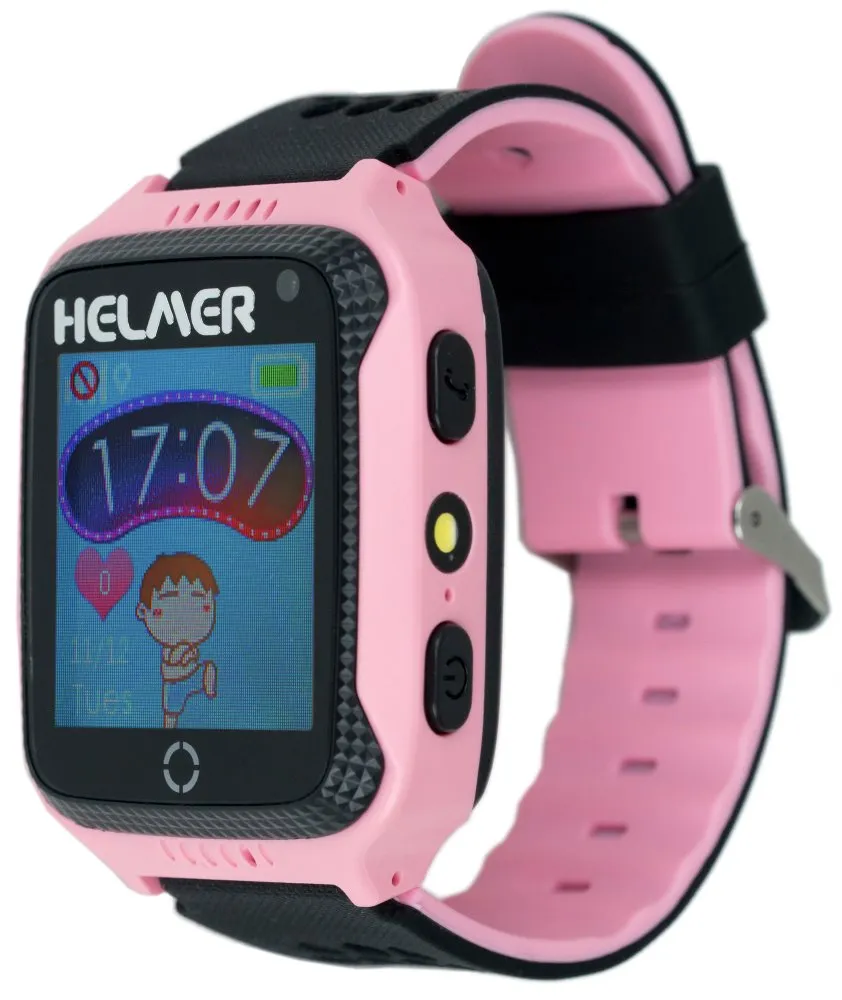 HELMER dětské hodinky LK 707 s GPS lokátorem/ dotykový display/ IP54/ micro SIM/ kompatibilní s Android a iOS/ růžové