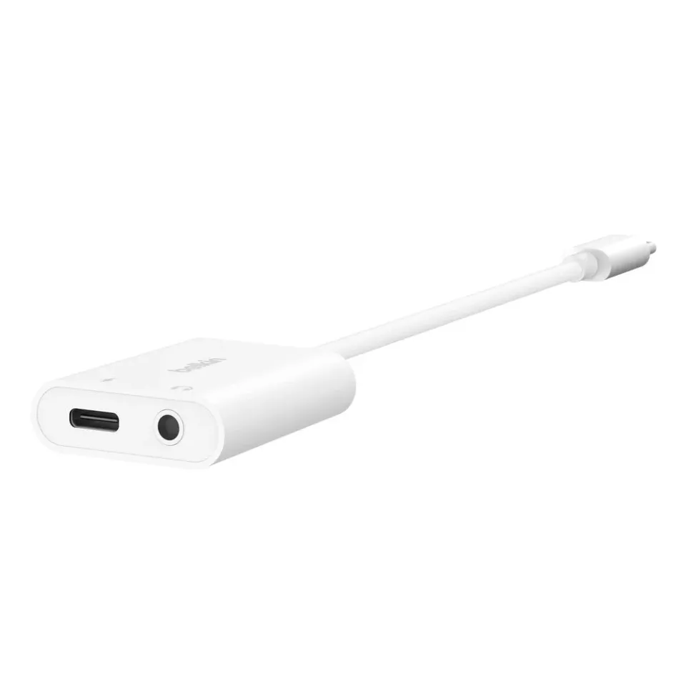 Belkin USB-C adaptér/rozdvojka 1x USB-C M/ 1x USB-C F napájení 60W + 1x 3,5mm ja