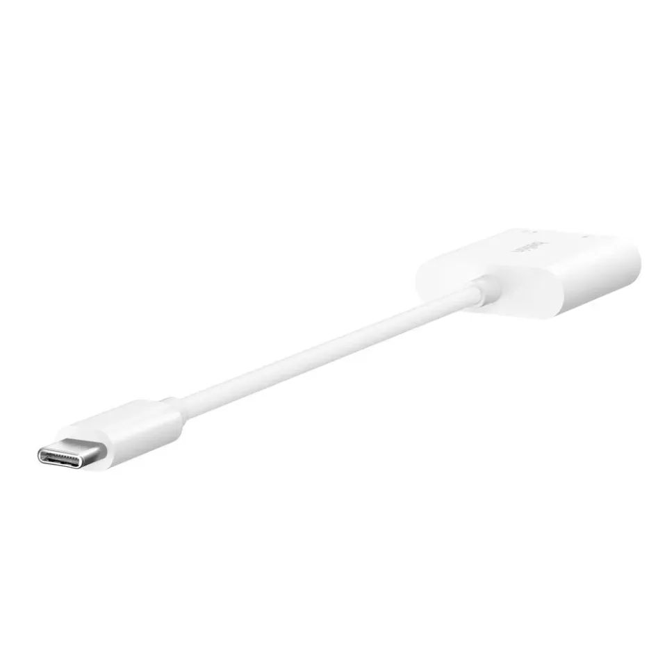 Belkin USB-C adaptér/rozdvojka 1x USB-C M/ 1x USB-C F napájení 60W + 1x 3,5mm ja