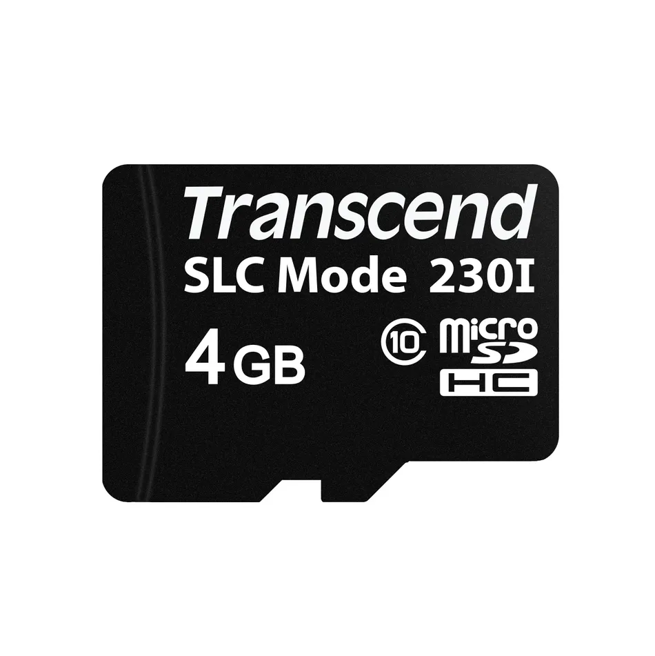Transcend 4GB microSDHC230I (Class 10) 3D TLC (SLC mode) průmyslová paměťová kar