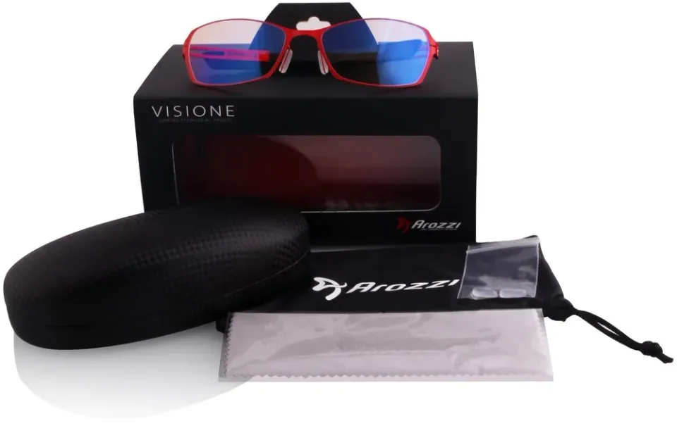 AROZZI herní brýle VISIONE VX-500 Red/ červenočerné obroučky/ jantarová skla