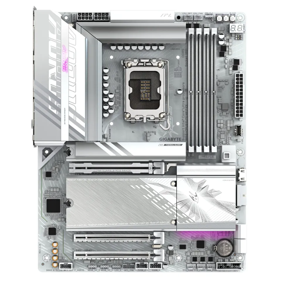 GIGABYTE MB Sc LGA1851 B860 AORUS ELITE WIFI7 ICE, Intel B860, 4xDDR5, 1xUSB4, 1xDP, 1xHDMI, WiFi, ATX