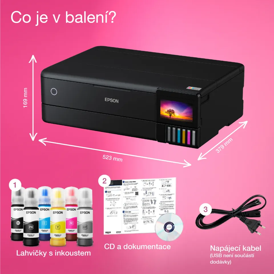 EPSON tiskárna ink EcoTank L8180, 3v1, A3, 28ppm, USB, LCD panel, Foto tiskárna, 6ink,Záruka 5 let po registraci zdarm