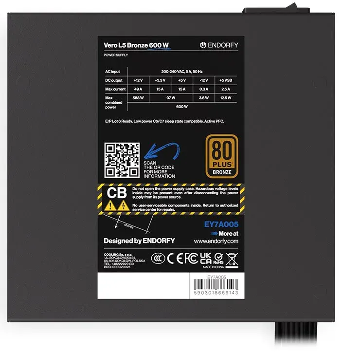 Endorfy zdroj Vero L5 Bronze 600W