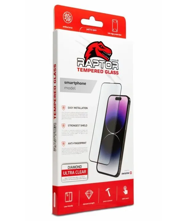 Swissten Raptor průhledné 3D temperované sklo pro iPhone 15