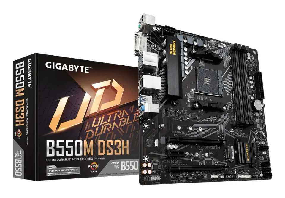 GIGABYTE MB Sc AM4 B550M DS3H, AMD B550M, 4 x DDR4, HDMI