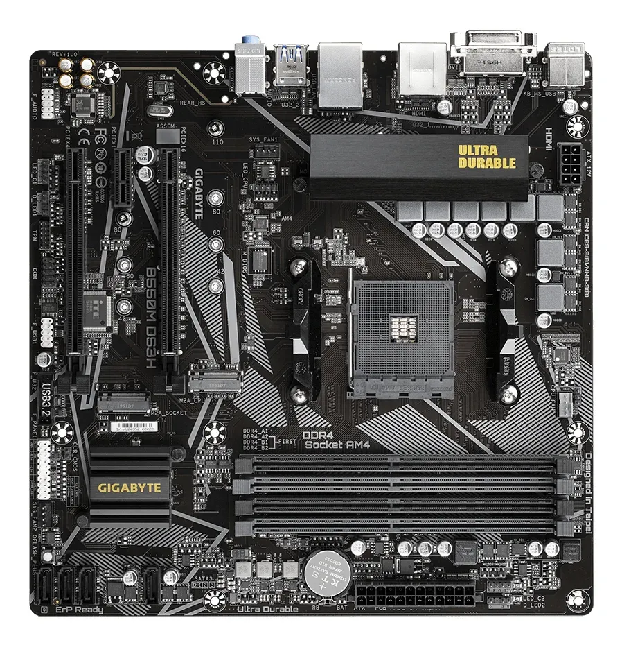 GIGABYTE MB Sc AM4 B550M DS3H, AMD B550M, 4 x DDR4, HDMI