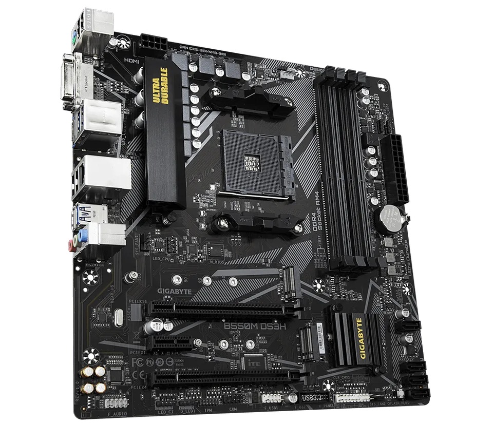 GIGABYTE MB Sc AM4 B550M DS3H, AMD B550M, 4 x DDR4, HDMI
