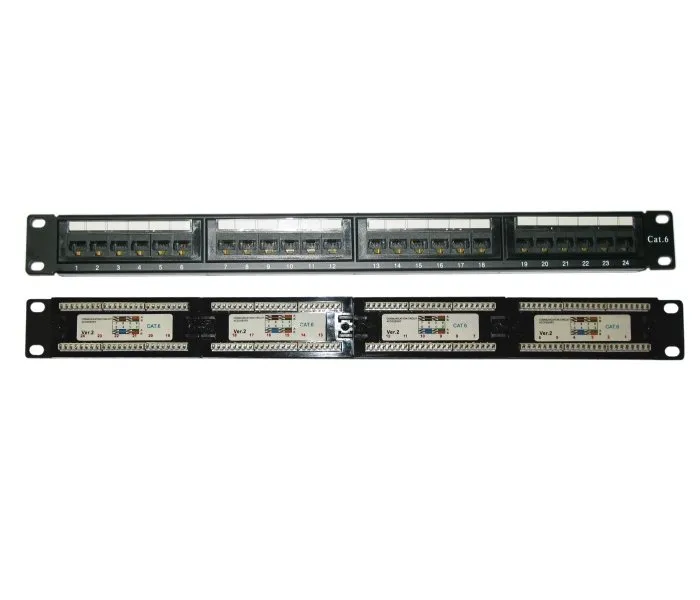 XtendLan Patch panel 19", 24 portů, Cat6, 30u Au, LSA/110
