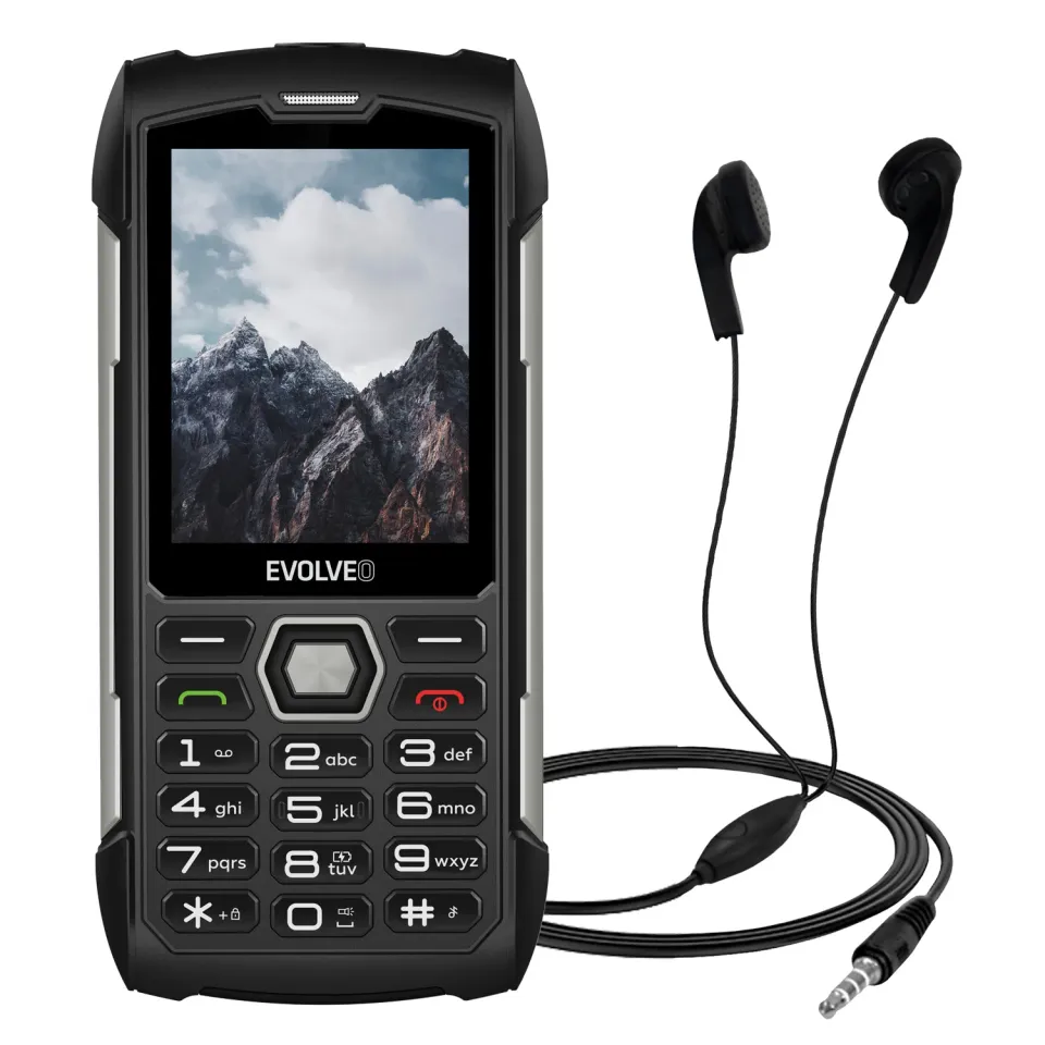 EVOLVEO StrongPhone H1, 2,8" vodotěsný odolný/2xSIM/2px/micro SDHC/5000mAh/černá