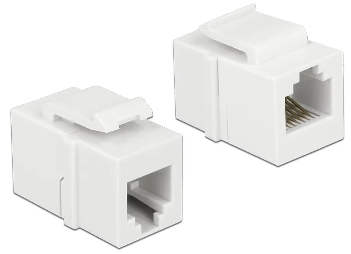 Delock Keystone Modul RJ12 samice > RJ12 samice Cat.3 bílý