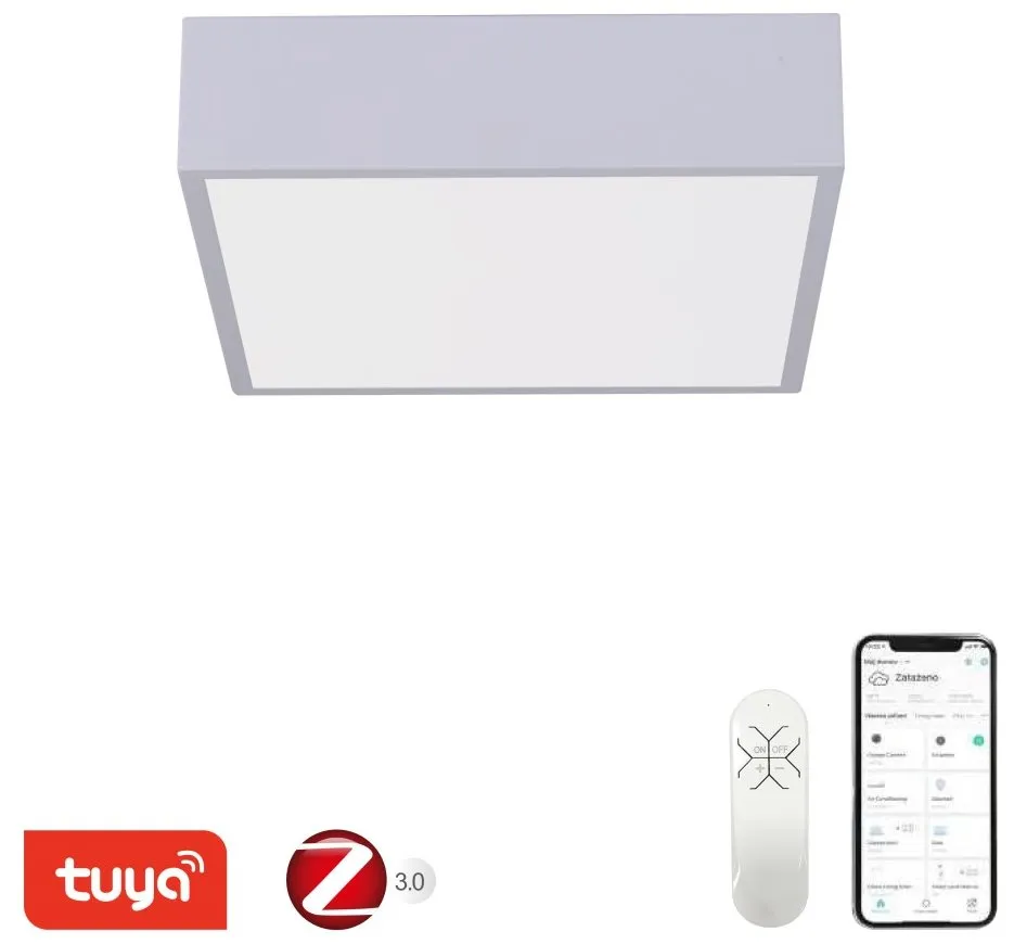 IMMAX NEO CANTO SLIM Smart stropní svítidlo 28x28x7cm 22W 1610lm, bílé Zigbee 3.0, TUYA