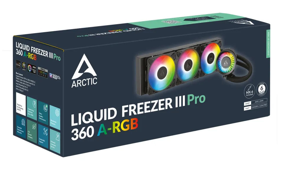 ARCTIC Vodní chladič Liquid Freezer III 360 Pro ARGB, 3x120mm, AM5,AM4, LGA1851,