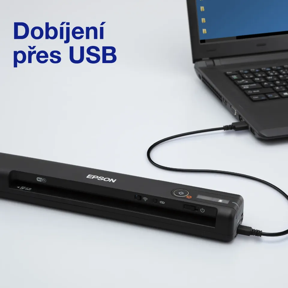 EPSON skener WorkForce ES-60W - A4/600x600dpi/USB/Wi-Fi/mobilní