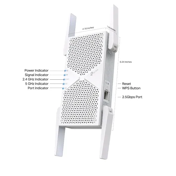 TP-Link RE405BE BE6500 Dvoupásmový zesilovač signálu Wi-Fi 7