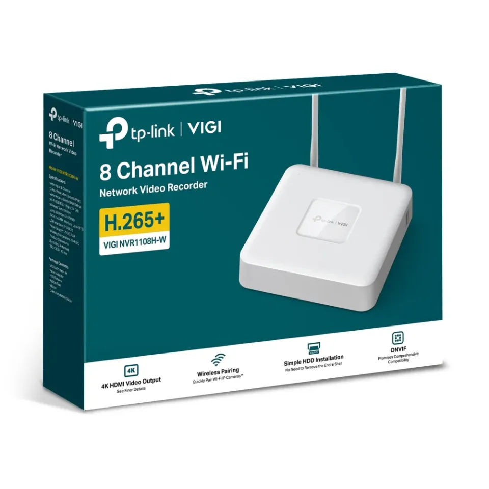TP-Link VIGI NVR1108H-W - 8kanálový Wi-Fi síťový videorekordér