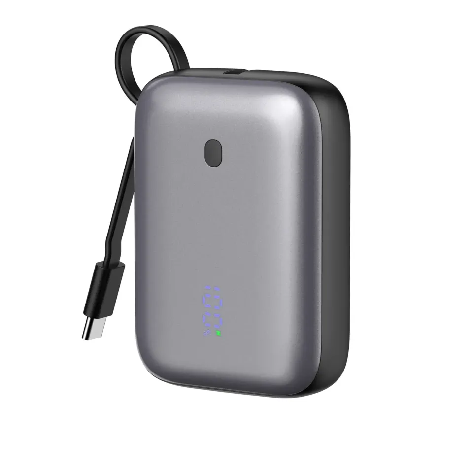 Platinet Powerbanka 10000 mAh 20W Power Delivery, 2xUSB-C, 1xUSB-A, kabel USB-C 1m, černá