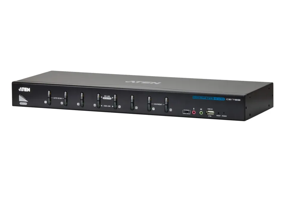ATEN CS1788-AT-G 8 PORT USB DVI DUAL LINK KVM SWITCH W/1.8M W/EU ADP.