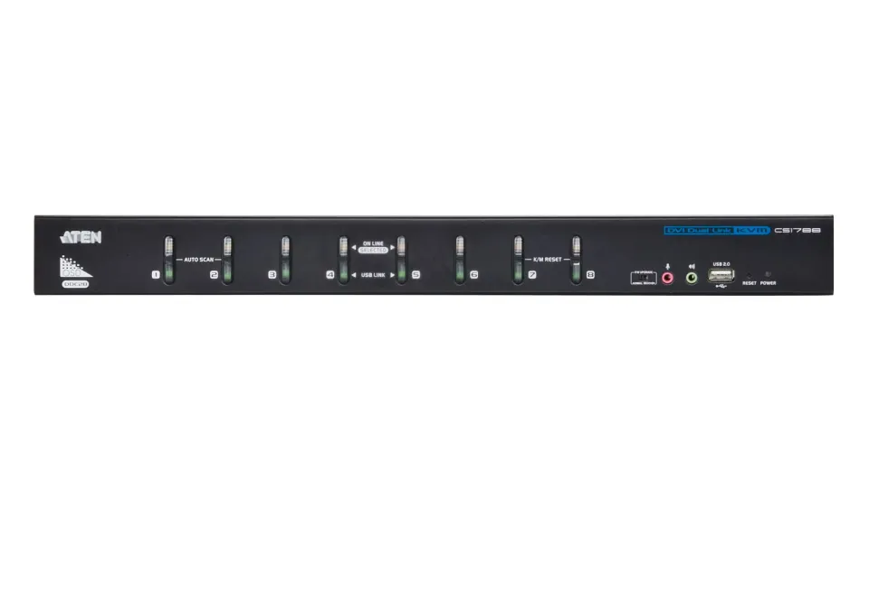 ATEN CS1788-AT-G 8 PORT USB DVI DUAL LINK KVM SWITCH W/1.8M W/EU ADP.